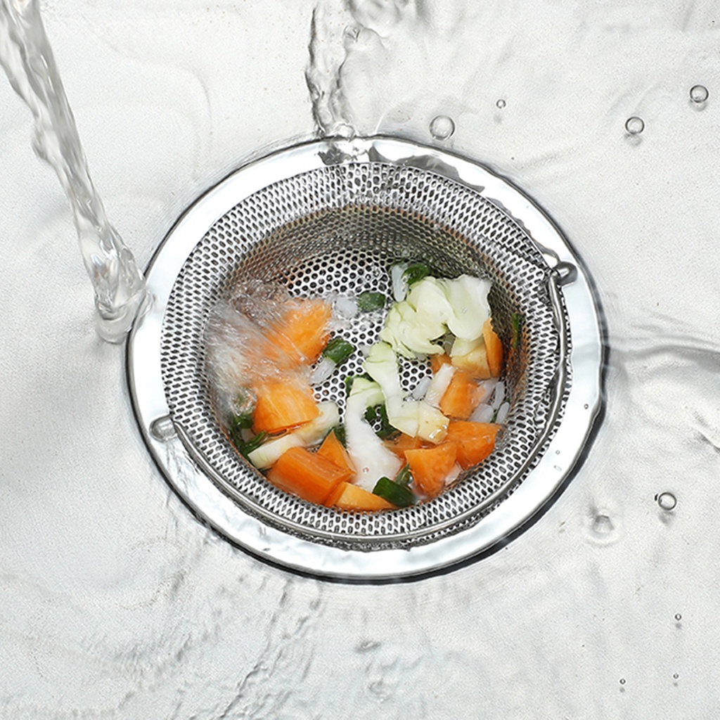 Lưới lọc rác bồn rửa chén/ bồn tắm bằng thép không gỉ có tay cầm tiện dụng cho nhà bếp/ nhà tắm
