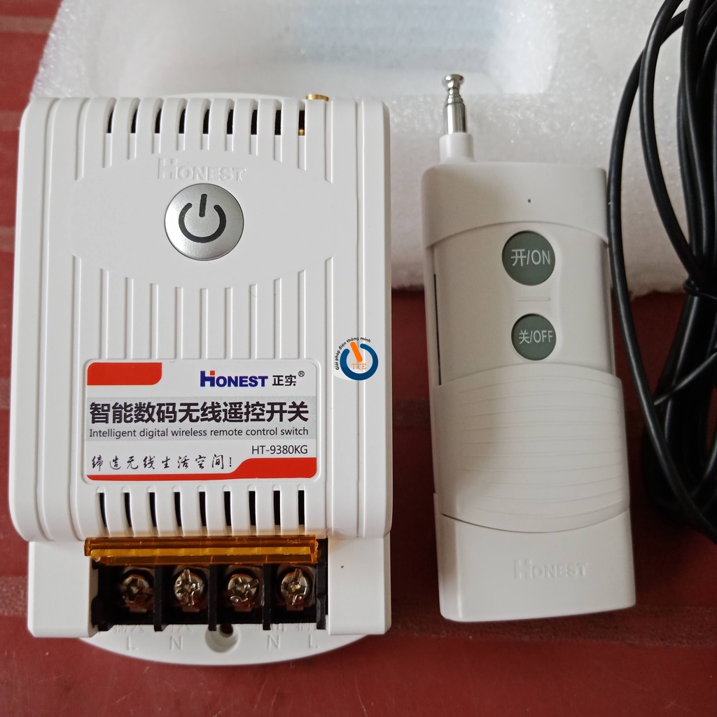HT-9380KG-2 Công tắc Honest điều khiển từ xa 1-2Km 10A/380V, có Học Lệnh Remote