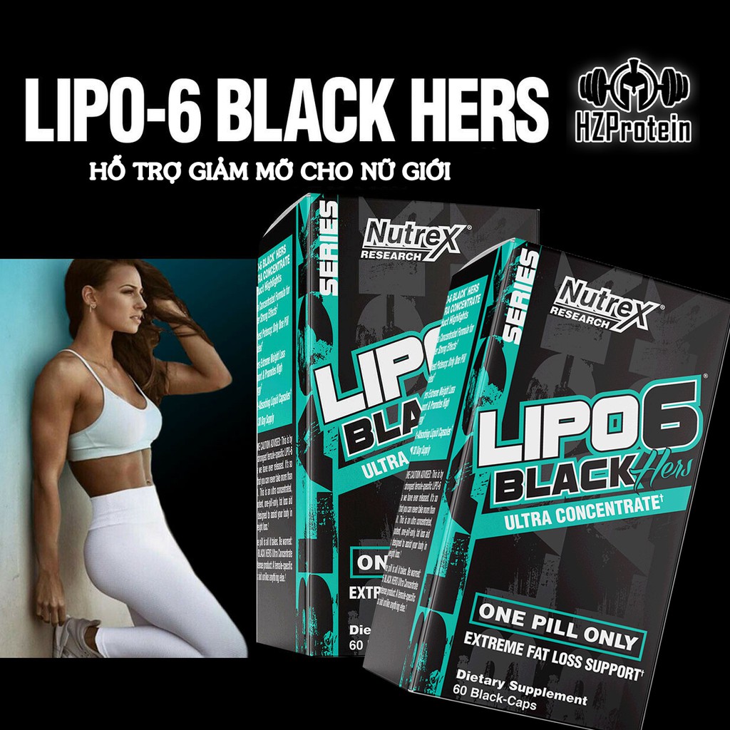 NUTREX LIPO6 BLACK FOR HER - THỰC PHẨM CHỨC NĂNG HỖ TRỢ ĐỐT MỠ CHO NỮ GIỚI (60 VIÊN)