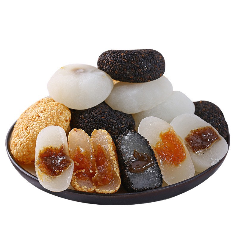 Bánh mochi tròn Đài Loan 4 vị (đậu phộng, mè đen, mè trắng, đậu đỏ, phim Về nhà đi con), đồ ăn vặt nội địa Trung