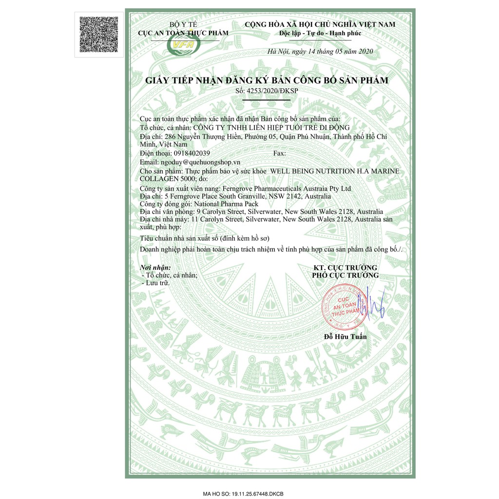 Dưỡng Da Well Being Nutrition H.A.Marine Collagen 5000mg 100 Capsules   - HÀNG ÚC CHÍNH HÃNG