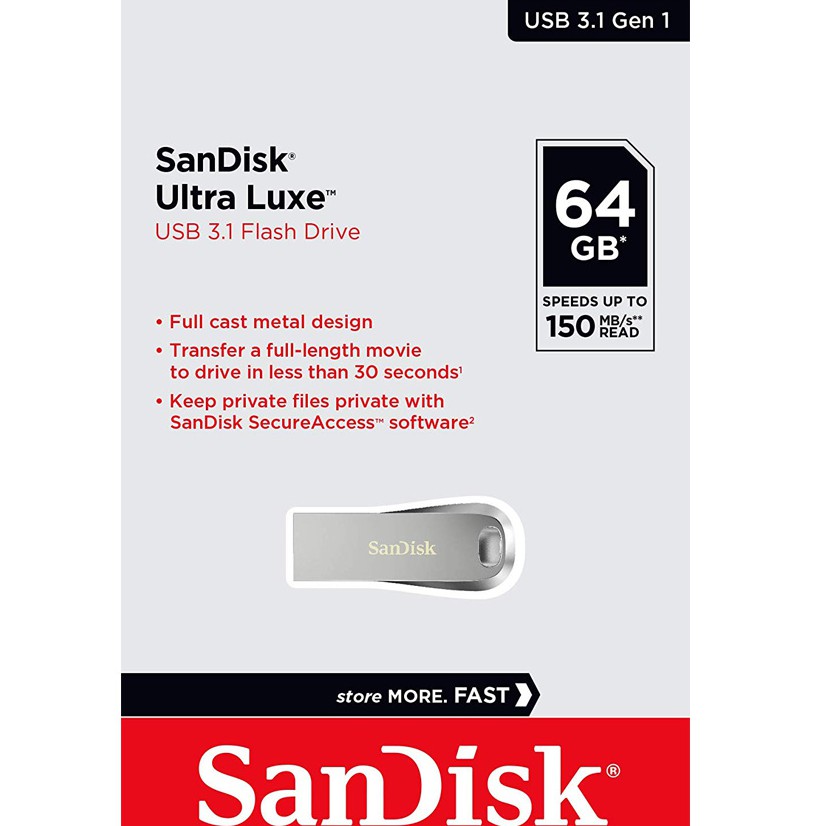 USB 3.1 Sandisk Ultra Luxe CZ74 64GB
