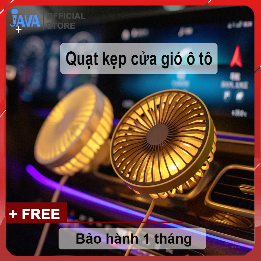 Quạt gió xe hơi, oto làm mát 360 độ - Kẹp được ghế sau, cửa gió điều hòa