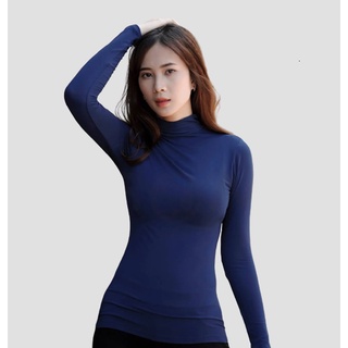 Áo giữ nhiệt nữ thu đông dài tay Vicci cổ cao 5 phân, chất liệu premium cotton