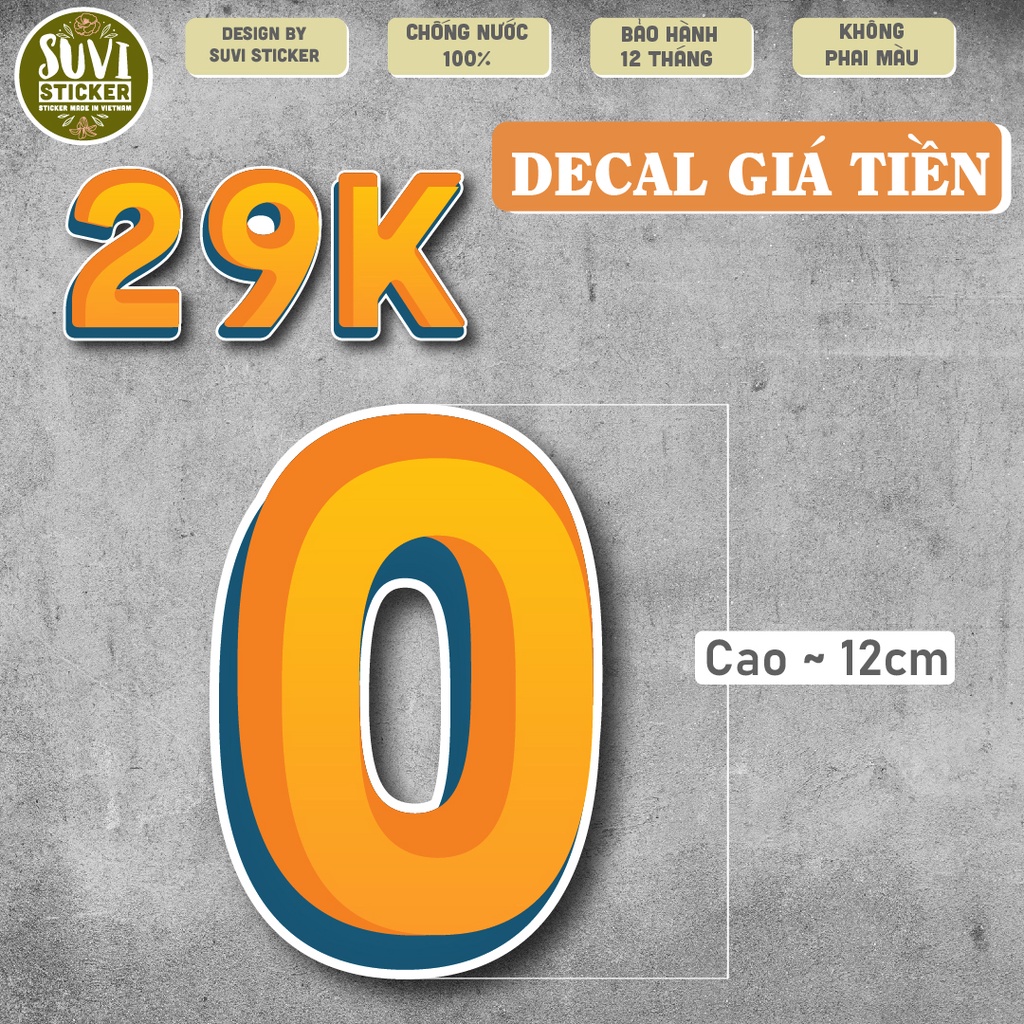 Sticker Decal Giá Tiền Chống Nước Trang Trí Quán Trà Sữa, Cafe, Decal Dán Tường, Quán Ăn Vặt. MSP: KL22