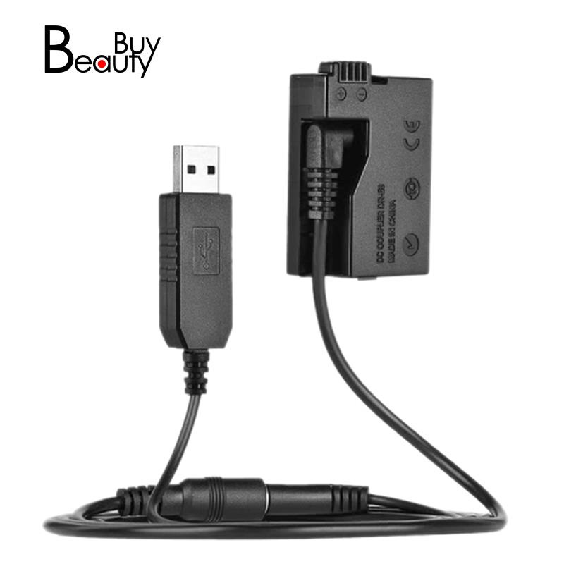 DR-E8 Dummy Battery with DC Power Bank USB Adapter Cable Replacement for LP-E8 for Canon EOS 550D 600D 650D 700D DSLR Cameras