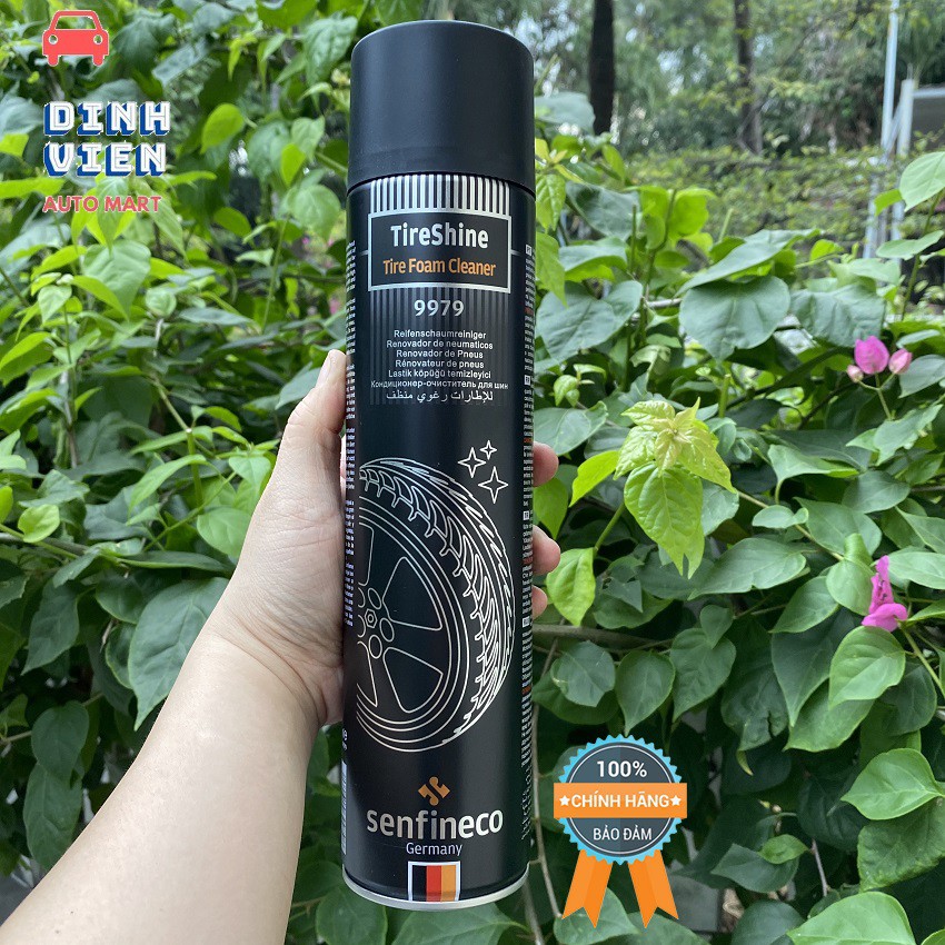 Tẩy Rửa Lốp Xe Dạng Bọt Senfineco 9979 - 650ML Tire Schine Tire Foam Cleaner, phục hồi vẻ ngoài ban đầu của lốp.