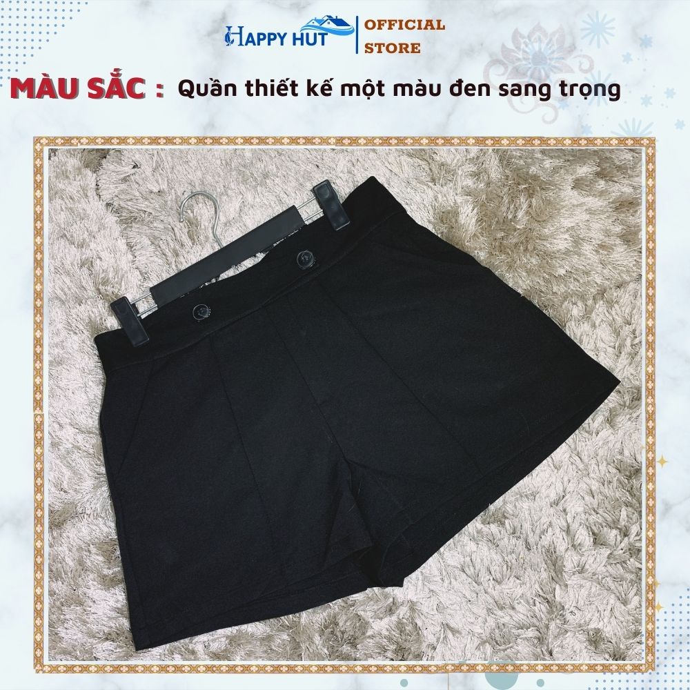 Quần short nữ bigsize ống rộng màu đen mặc ở nhà đi chơi phong cách trẻ trung cá tính có size (58-95kg) HAPPY HUT Q02 | BigBuy360 - bigbuy360.vn