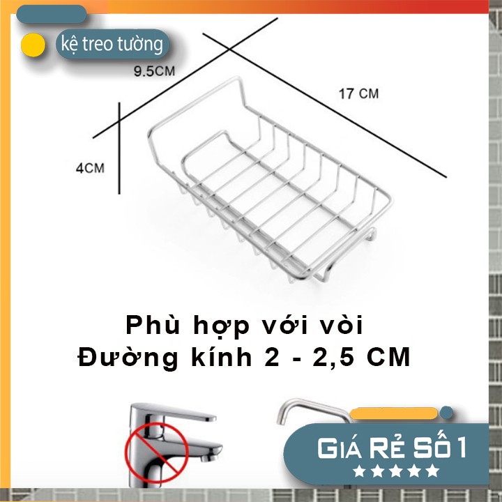 Giá treo inox thiết kế gắn vòi nước để đồ tiện lợi