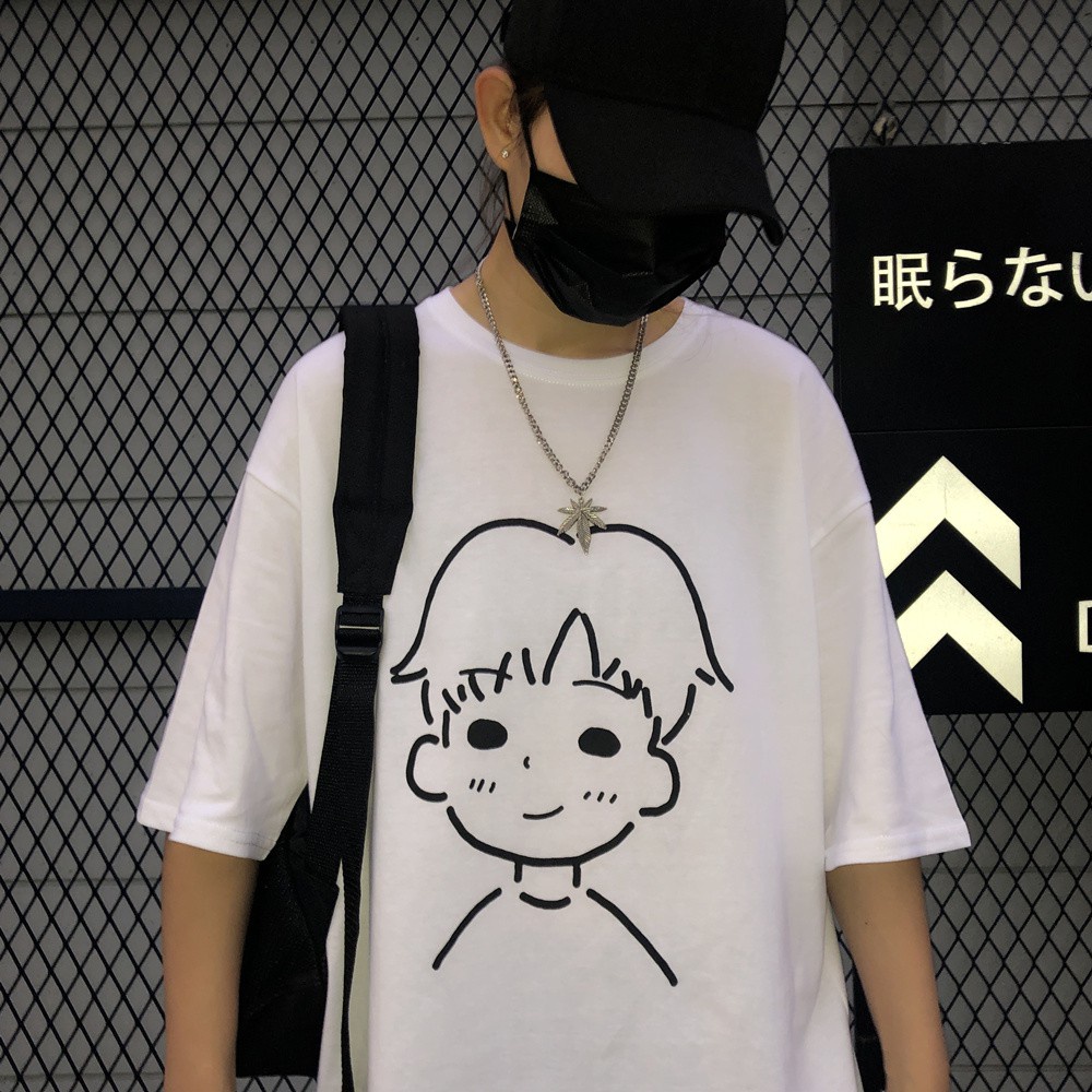 Áo Thun Tay lỡ Fom rộng , chất 100% cotton cao cấp ,in chibi nam , nữ