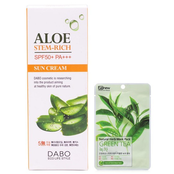 Kem chống nắng lô hội Dabo Aloe Stem Rick Spf 50 Sunblock Hàn quốc 70ml