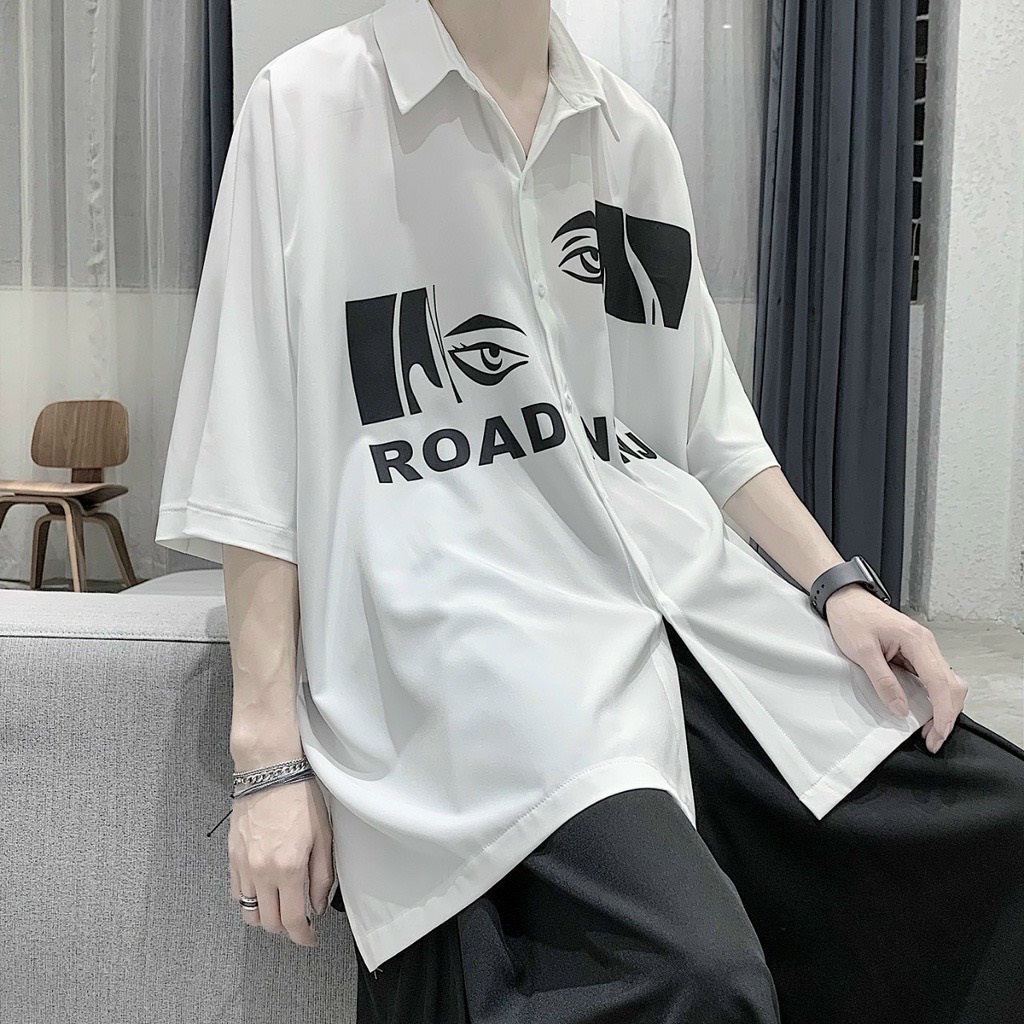 Áo sơ mi chữ ROAD tay lỡ nam nữ mặc được Unisex phong cách chất