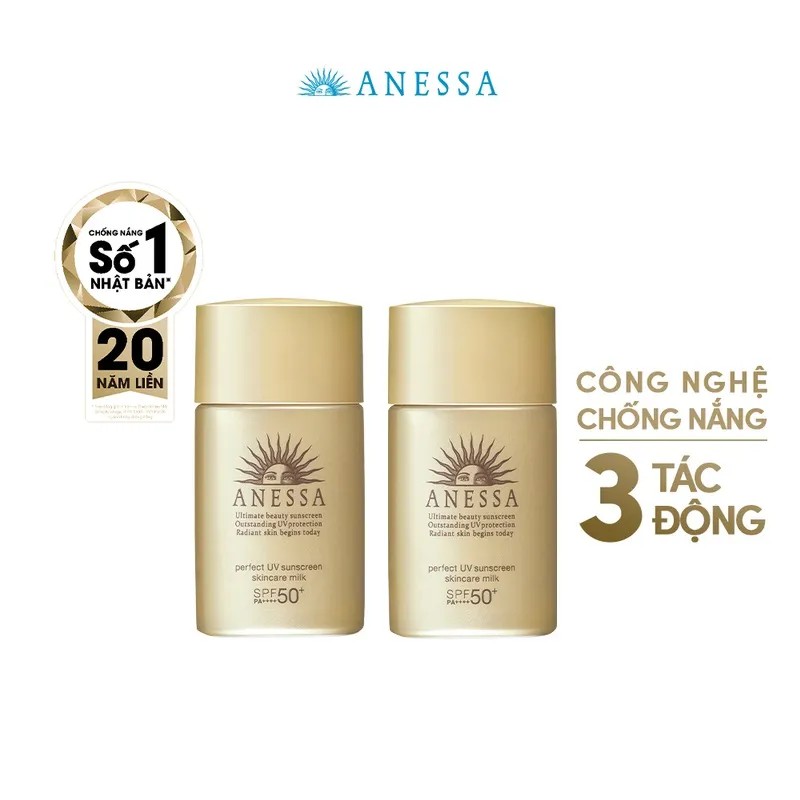 Bội đôi sữa chống nắng Anessa bảo vệ hoàn hảo (Anessa gold milk x 2) |  Shopee Việt Nam