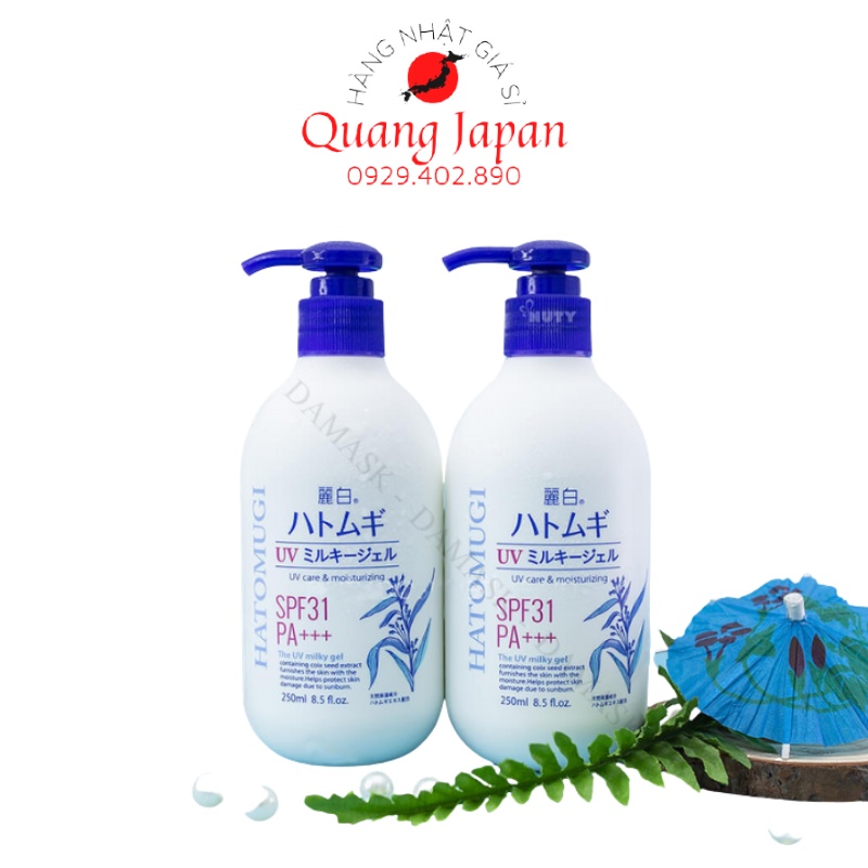Sữa Dưỡng Thể HATOMUGI Dưỡng Thể Chống Nắng HATOMUGI Ý Dĩ 250ml
