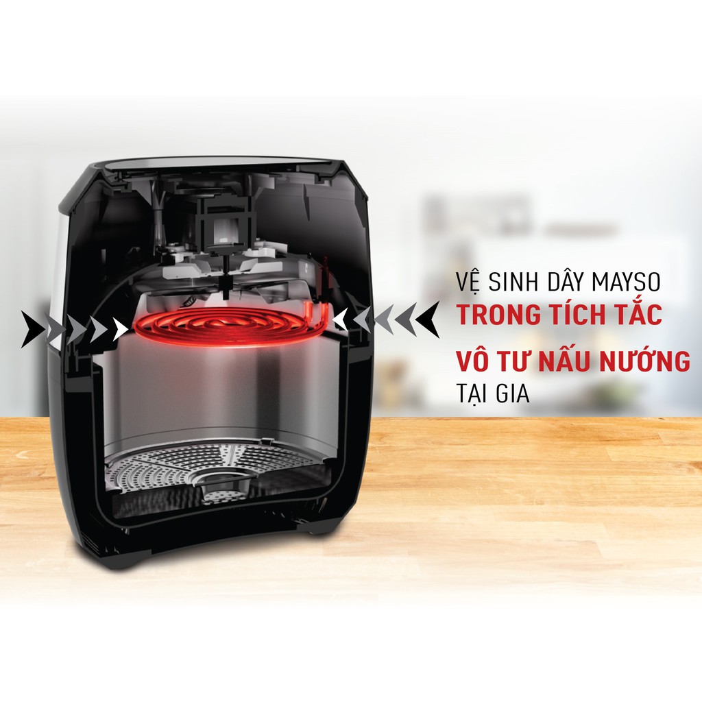 [Mã ELMALL10 giảm 10% đơn 500K] Nồi chiên không dầu Tefal EY201815 - 4.2L - đen