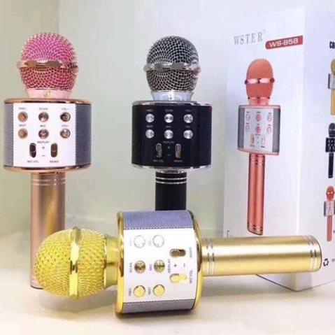 [Xả Kho]  Micro Không Dây BLUETOOTH Tiện Dụng Chất Lượng Cao WS-858 ĐA NĂNG 6 TRONG 1 HÁT KARAOKE, BẢO HÀNH 3 THÁNG
