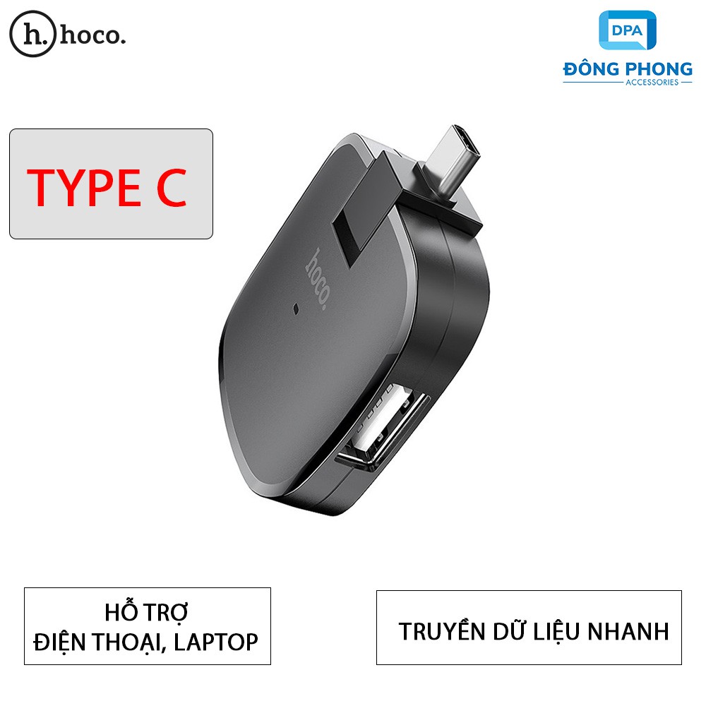 Hub Chuyển Cổng Type C Ra USB Hoco HB11 Chính Hãng