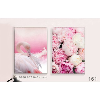 Tranh canvas treo tường Pink Flamingo