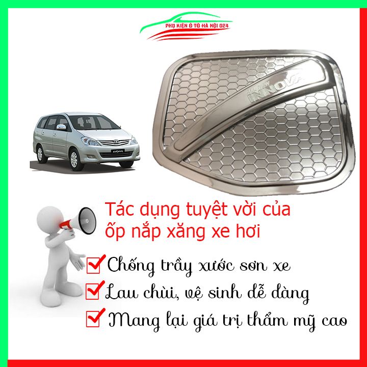 Ốp nắp xăng Innova 2017-2019 mạ crom bảo vệ chống trầy trang trí ô tô
