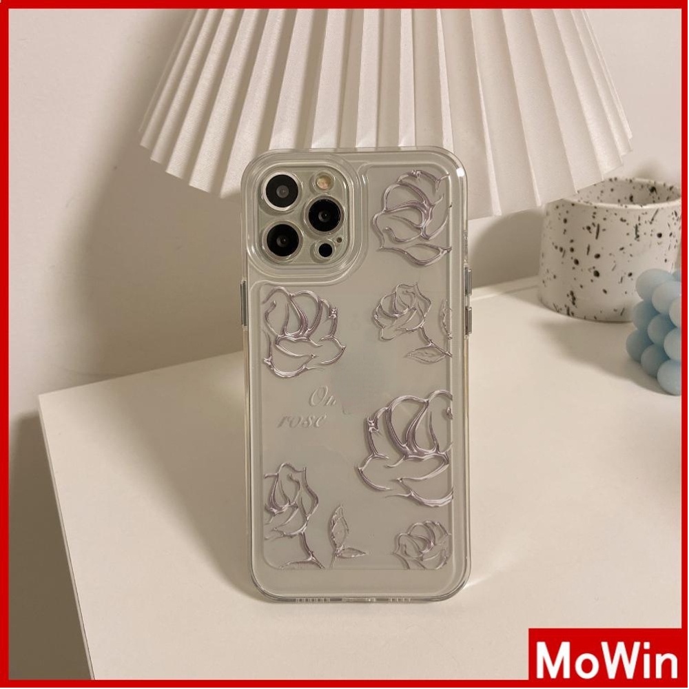 Ốp điện thoại TPU dày mềm trong suốt mạ in hoa sang trọng chống sốc thích hợp cho Iphone 13 12 11 Pmax 7 plus