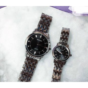 ĐÔNG HỒ NAM NỮ HALEI DÂY TRẮNG MẶT ĐEN SANG TRỌNG | BigBuy360 - bigbuy360.vn