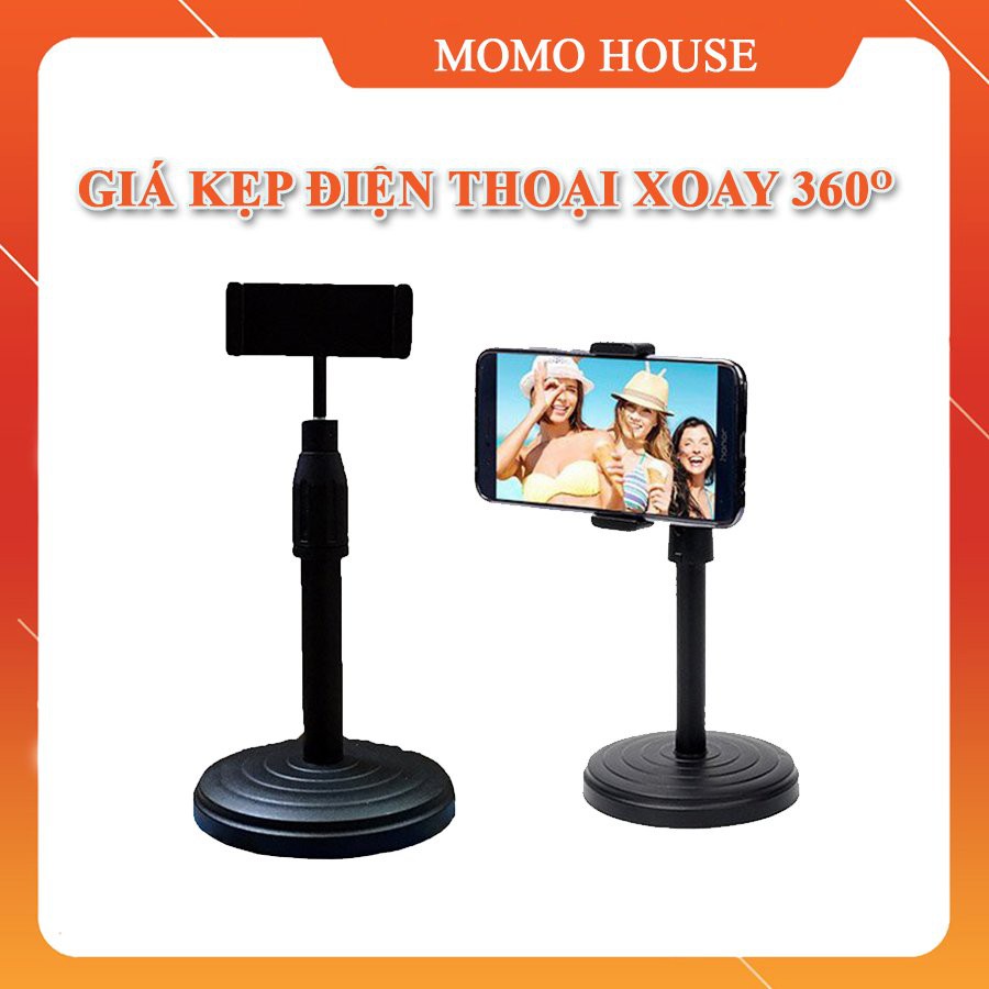 Giá Đỡ Điện Thoại Để Bàn, Kẹp Điện Thoại Xoay 360 độ Livestream, Học Online, Quay Phim Đa Năng, Chất Liệu Nhựa Cao Cấp