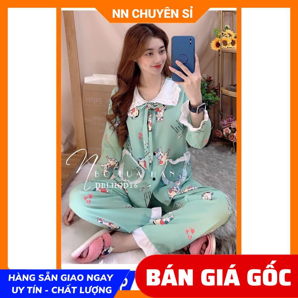 Đồ bộ nữ Đồ bộ PIJAMA mặc nhà Vải Kate lụa Hàn quốc mềm mịn mát in họa tiết hoạt hình dễ thương BLH6