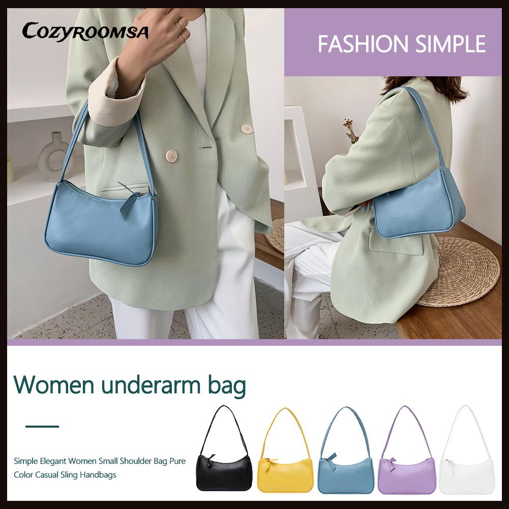 Túi xách da PU mềm màu trơn thời trang cho nữ