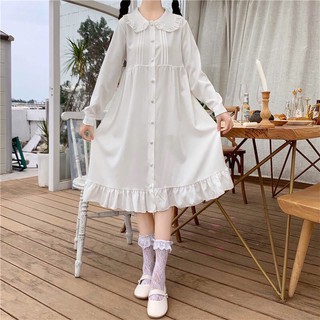 [SẴN TRẮNG] Váy / Đầm Lolita Nhật Bản Cổ Nấm Ulzzang(có ảnh thật+video) váy đầm công chúa,dự tiệc, tiểu thư, nàng thơ