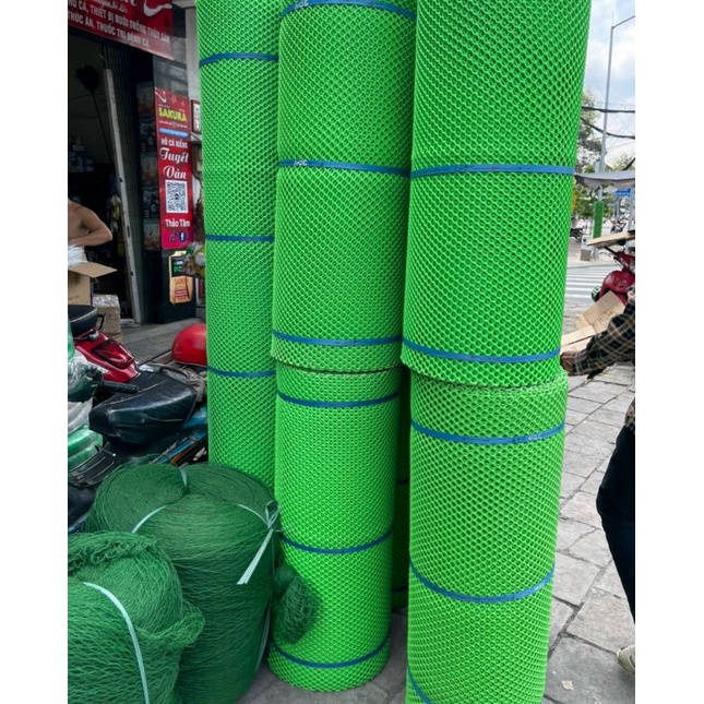 Lưới nhựa mắt cáo xanh khổ cao 1m