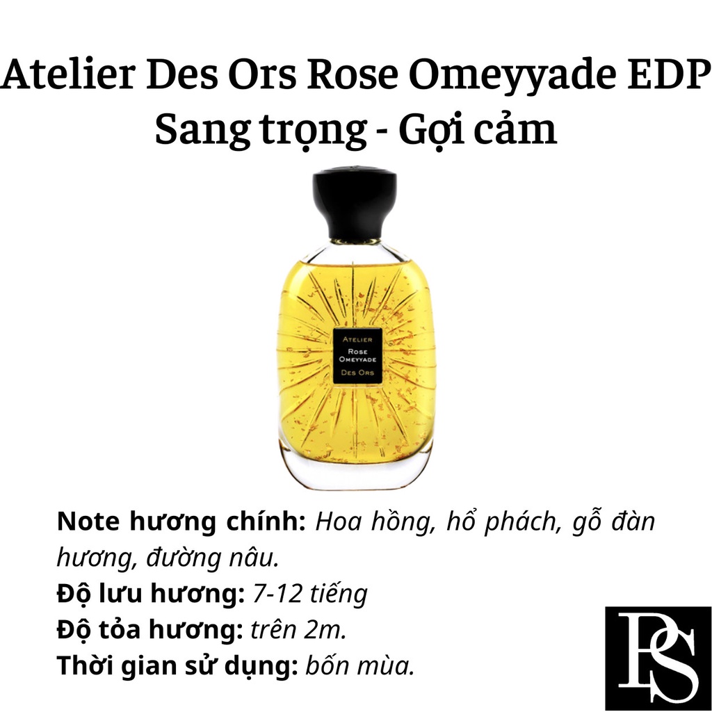 Nước hoa chính hãng cao cấp - Atelier des Ors Rose Omeyyade triệu đoá hồng trong 1 chai nước hoa