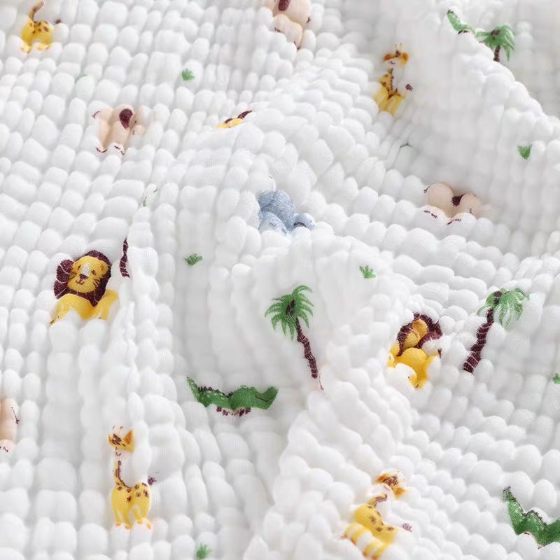 Khăn tắm xô nhăn 6 lớp cho bé dày dặn, thấm hút tốt - Hàng dày, đẹp