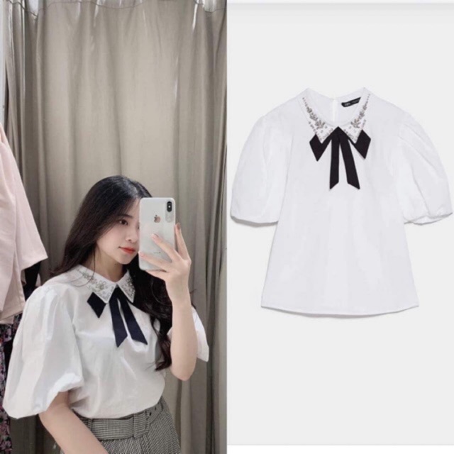 Áo top tay bồng Za.ra