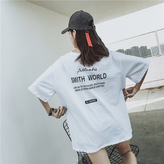 Áo Thun form rộng tay lỡ Smith World NAM NỮ Mặc Áo Phông Đôi AT041