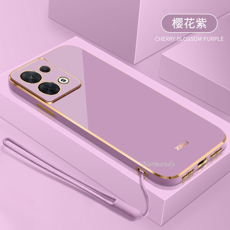 Ốp Điện Thoại Siêu Mỏng Viền Mạ Màu Đen Cho Oppo Reno8 Pro 5G Reno7 Z 7 Pro Oppo A77 A57 4G 5G 6D 2022