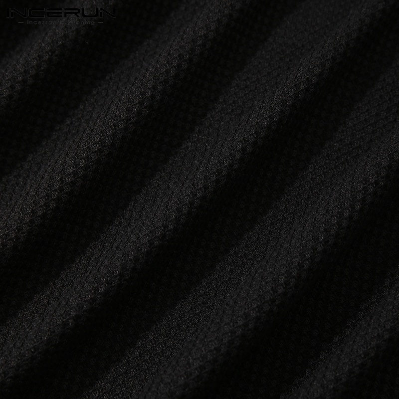 Áo Dệt Kim INCERUN Cổ Tròn Màu Trơn Dài Tay Đơn Giản Cho Nam