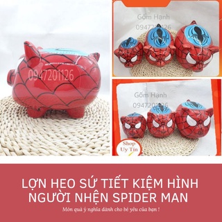 LỢN HEO SỨ TIẾT KIỆM HÌNH NGƯỜI NHỆN Spider Man hoạt hình - 3 size lựa chọn - Gốm sứ cao cấp