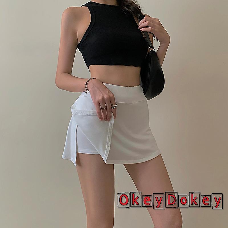 Chân Váy Ngắn Màu Trơn Lưng Cao Thời Trang Nữ