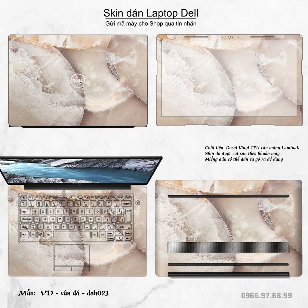 Skin dán Laptop Dell in hình vân đá (inbox mã máy cho Shop)