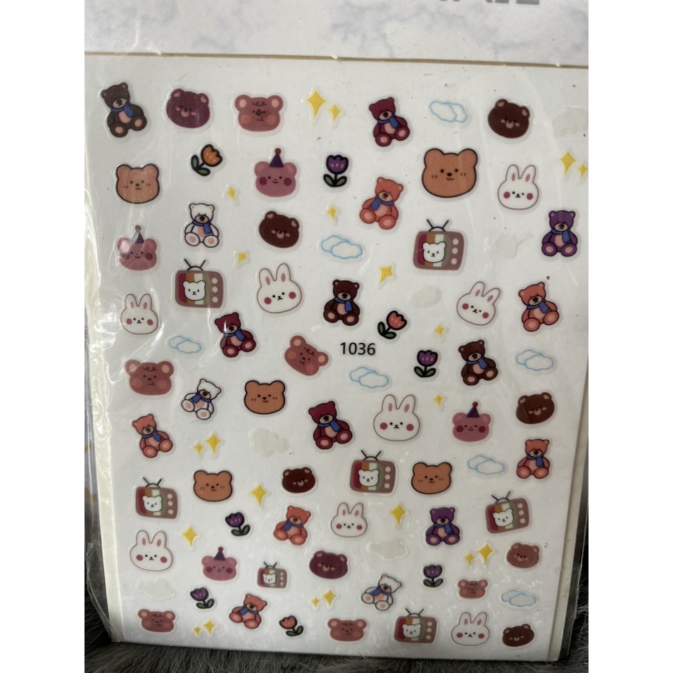 Nail Sticker Ngộ Nghĩnh Dán Trang Trí Móng Mẫu 1036