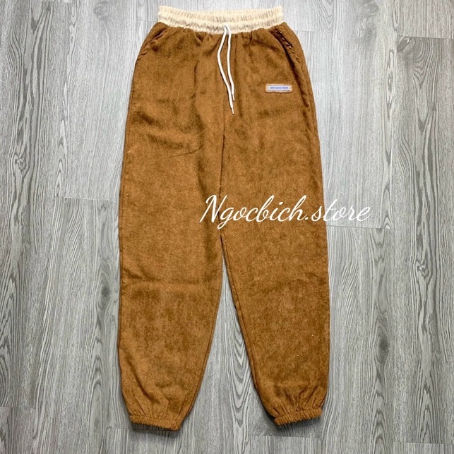 QUẦN NHUNG TĂM BO GẤU - Quần nỉ nhung - Jogger nhung tăm