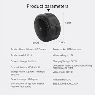 Camera An Ninh W10 Mini 1080P HD WiFi Hồng Ngoại Và Phụ Kiện