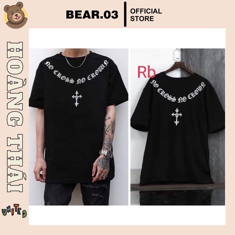 Áo thun tay lỡ No Cross No Crown /Áo phông unisex Mikenco chất cotton mềm nam nữ đều mặc được