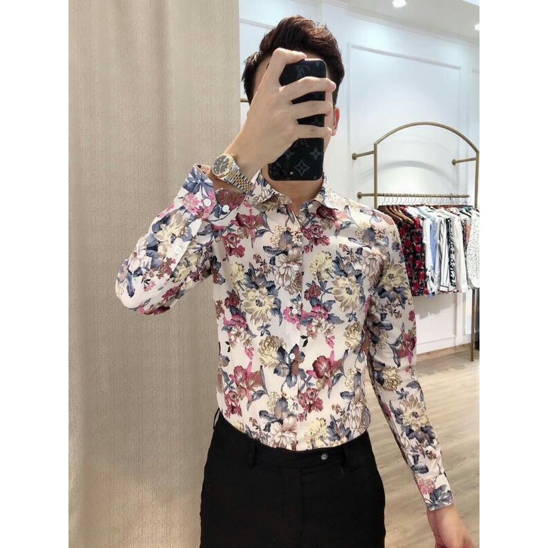 Áo sơ mi nam bông hoa OMK160 SMM004
