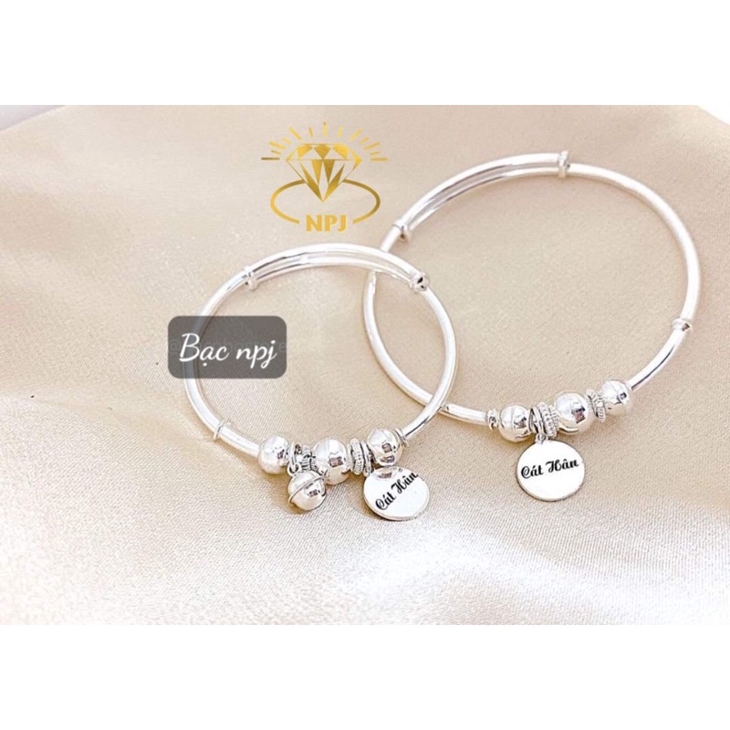Lắc tay cho bé , Vòng tay khắc theo yêu cầu, Bạc BNP