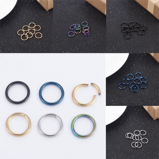 Khuyên tròn đeo môi trơn có chốt tháo bằng thép y tế xỏ khuyên piercing - XUÂN SHOP