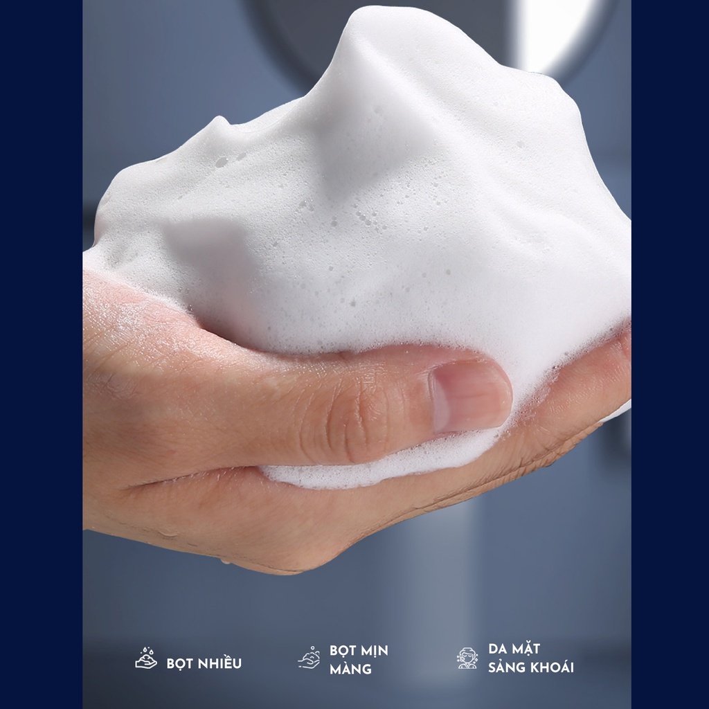 Sữa Rửa Mặt Cho Nam Ice Mud BLUEMAN Ngăn Ngừa Mụn Làm Sáng Da 170ml