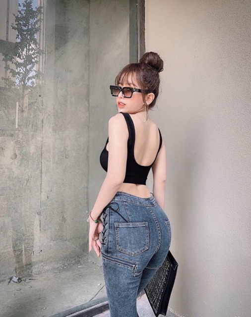 Áo 2 dây hở lưng croptop chất thun borip siêu đẹpT | BigBuy360 - bigbuy360.vn