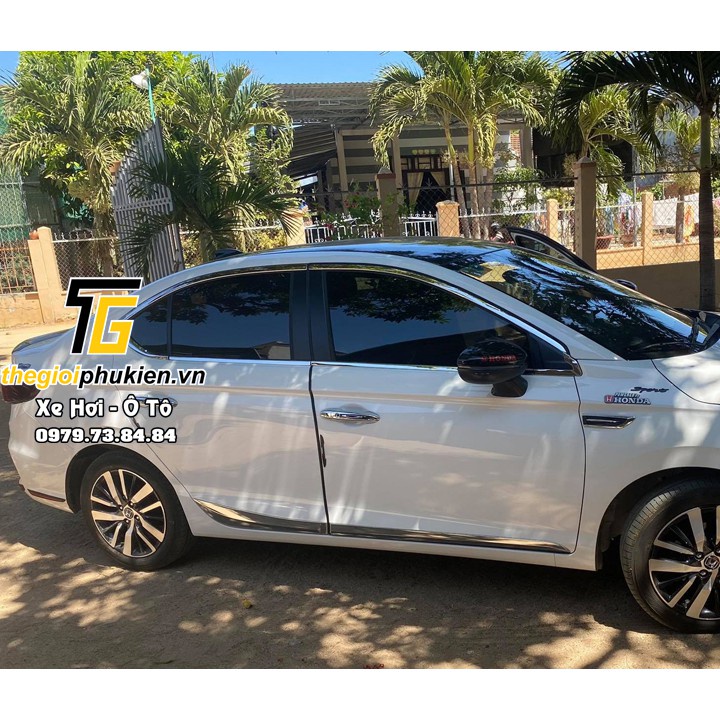 Nẹp Sườn Mạ crom Cho Xe Honda City 2021 2022 Bộ 4 thanh mạ Crom sáng đẹp thể thao