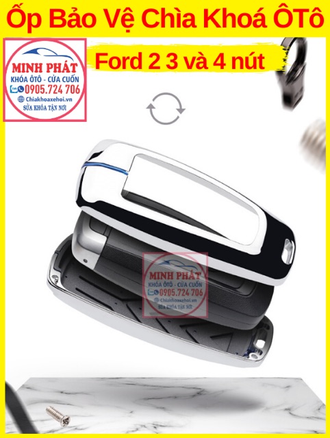 Vỏ Ốp Inox Bảo Vệ Chìa Khoá xe Ô Tô Ford Ranger Focus Ecosport